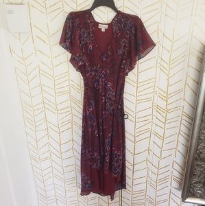 Floral Burgundy  High Low Dress